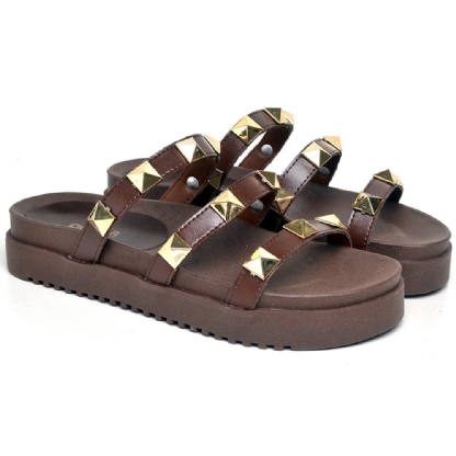 Sandália Plataforma Pirâmide Feminina Chocolate "DAHA" 2051DB