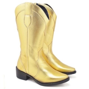 Bota Country Feminina Dourado "WESTERN" 1703DB