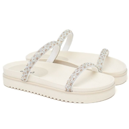 Sandália Papete Feminina Off White "MAVI" 2063DB