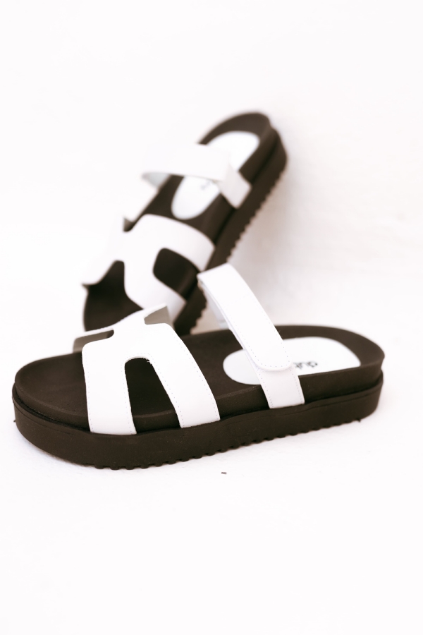 Sandália Papete Feminina Bicolor "MONA" 2054DB