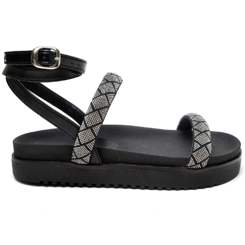 Sandália Rasteira Feminina Bicolor "JADE" 2059DB