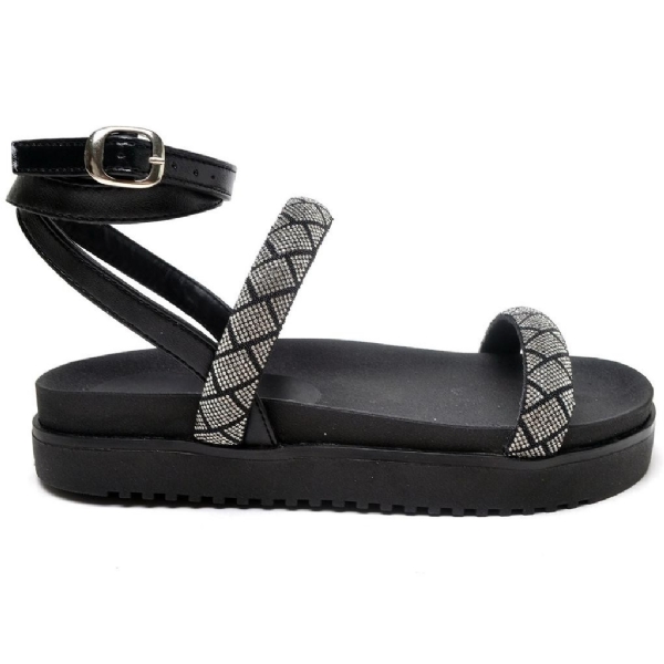 Sandália Rasteira Feminina Bicolor "JADE" 2059DB