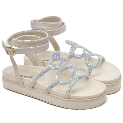 Sandália Papete Feminino Off White Cobra "CORA" 2066DB