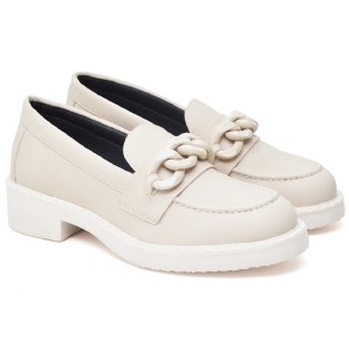 Sapato Mocassim De Salto Feminino Off-White "MEG" 1414DB