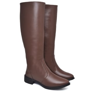 Bota Preta Cano longo Montaria Marrom "KYARA" 1708DB