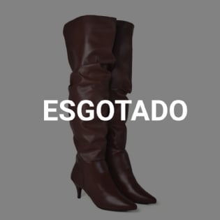Bota Over The Knee Salto Bico Fino Marrom "GLAM" 1710DB