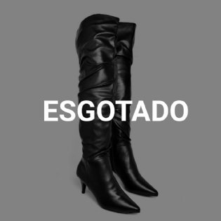 Bota Over The Knee Salto Bico Fino Preto "GLAM" 1710DB