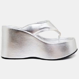 Tamanco Papete Chinela Feminino Prata "VIK" 2100DB