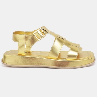 Sandália Plataforma Feminina Dourado "DORA" 2056DB