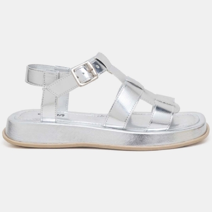 Sandália Plataforma Feminina Prata "DORA" 2056DB