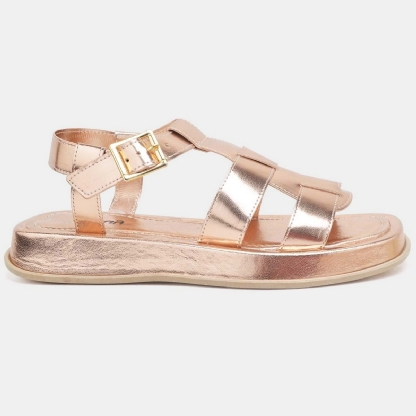 Sandália Plataforma Feminina Rosê Gold "DORA" 2056DB