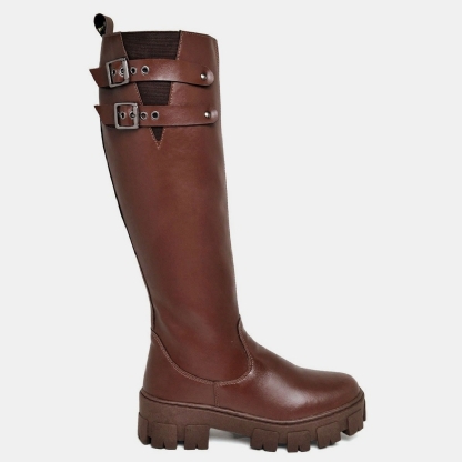 Bota Cano Alto Feminina Marrom "ROMA" 1814DB