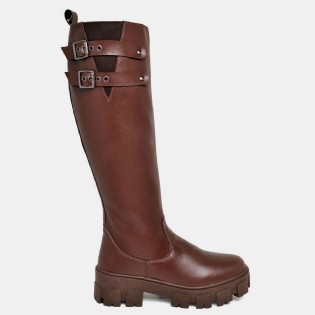 Bota Cano Alto Feminina Marrom "ROMA" 1814DB