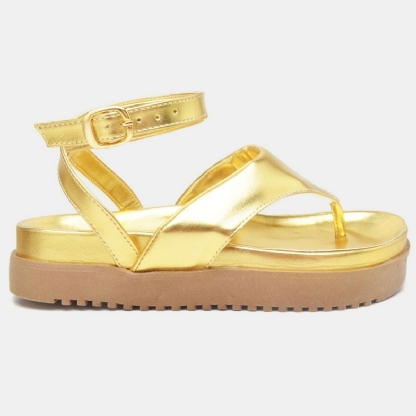 Sandália Chinela Feminina Dourado "MALU" 2046DB