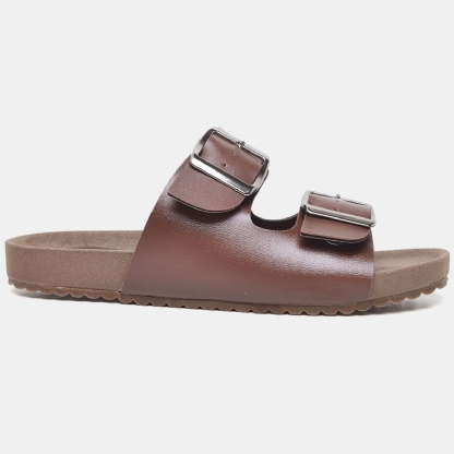 Sandália Papete Flatform Marrom "MILA" 2035DB