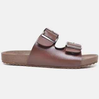 Sandália Papete Flatform Marrom "MILA" 2035DB