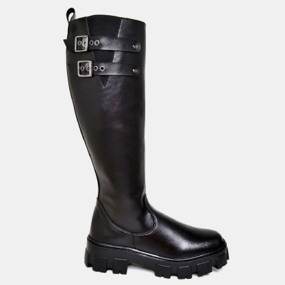 Bota Cano Alto Feminina Preto "ROMA" 1814DB