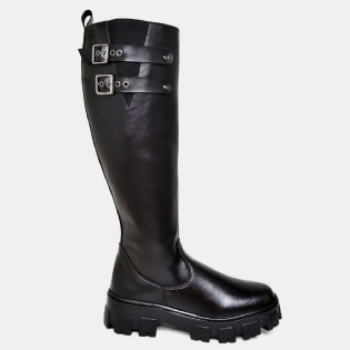 Bota Cano Alto Feminina Preto "ROMA" 1814DB