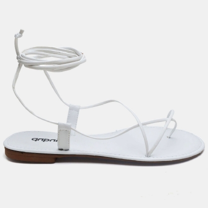 Sandália Rasteira Feminina Branco "LIA" 2032DB