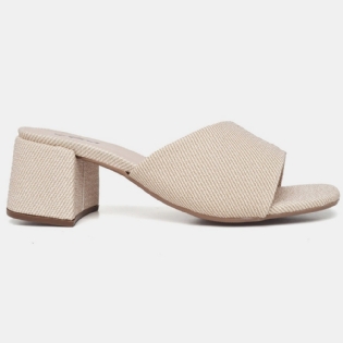 Tamanco Mule Salto Bloco Rafia "SOFI" 302DB