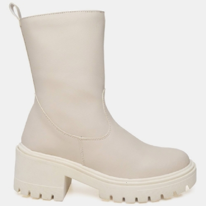 Bota Feminina de Salto Tratorado Off-White "KALI" 1200DB