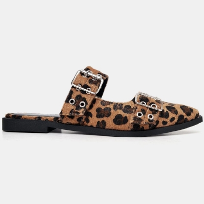 Sapatilha Mule Feminina Slingback Onça "MAJO" 1304DB