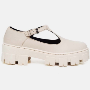 Sapato de Boneca Feminino Off White "MARY JANE" 1415DB