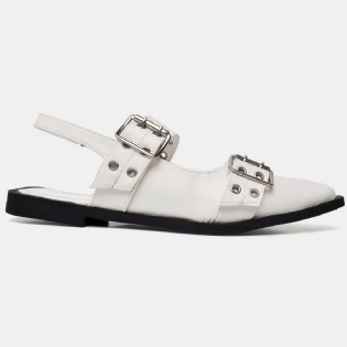 Sapatilha Feminina Slingback Branco "MAJU" 1302DB