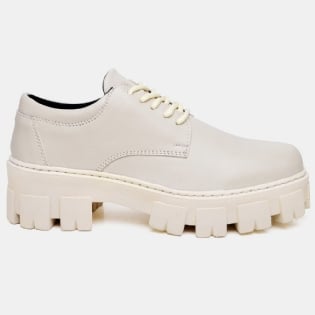 Sapato Mocassim Oxford Feminino Off White "STILL" 1410DB