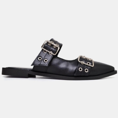 Sapatilha Mule Feminina Slingback Preto "MAJO" 1304DB