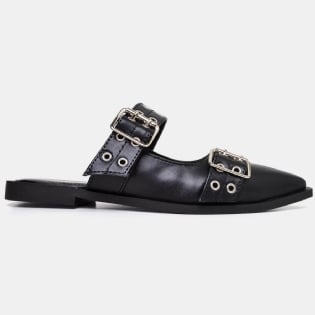 Sapatilha Mule Feminina Slingback Preto "MAJO" 1304DB