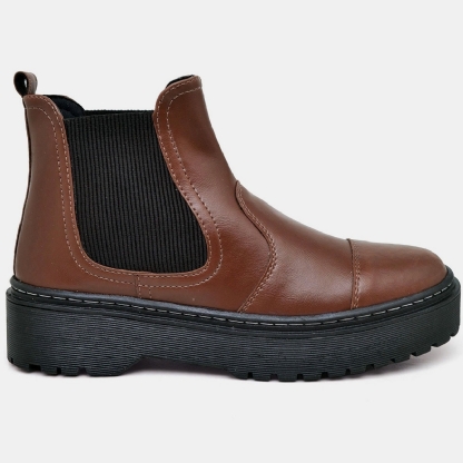 Bota Coturno Feminino Tratorada Marrom "AMY" 1508DB