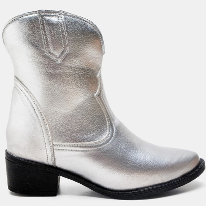 Bota Country Feminina Prata "WESTERN" 1701DB