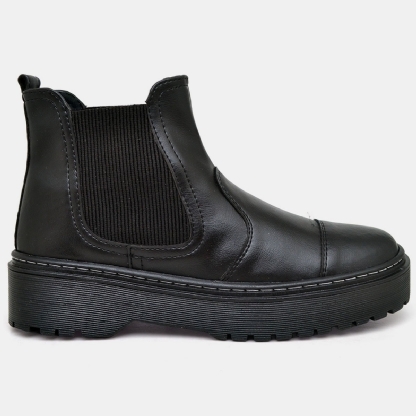 Bota Coturno Feminino Tratorada Preto "AMY" 1508DB
