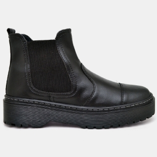Bota Coturno Feminino Tratorada Preto "AMY" 1508DB