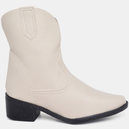 Bota Country Feminina Off-White "WESTERN" 1701DB
