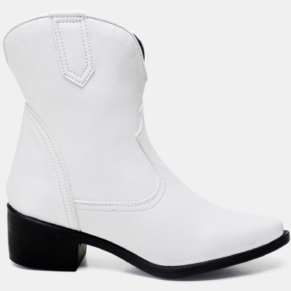 Bota Country Western Feminina Branco "WESTERN" 1701DB