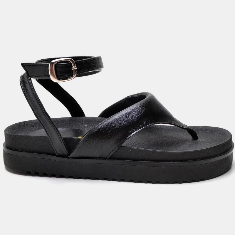 Sandália Chinela Feminina Preto "MALU" 2046DB