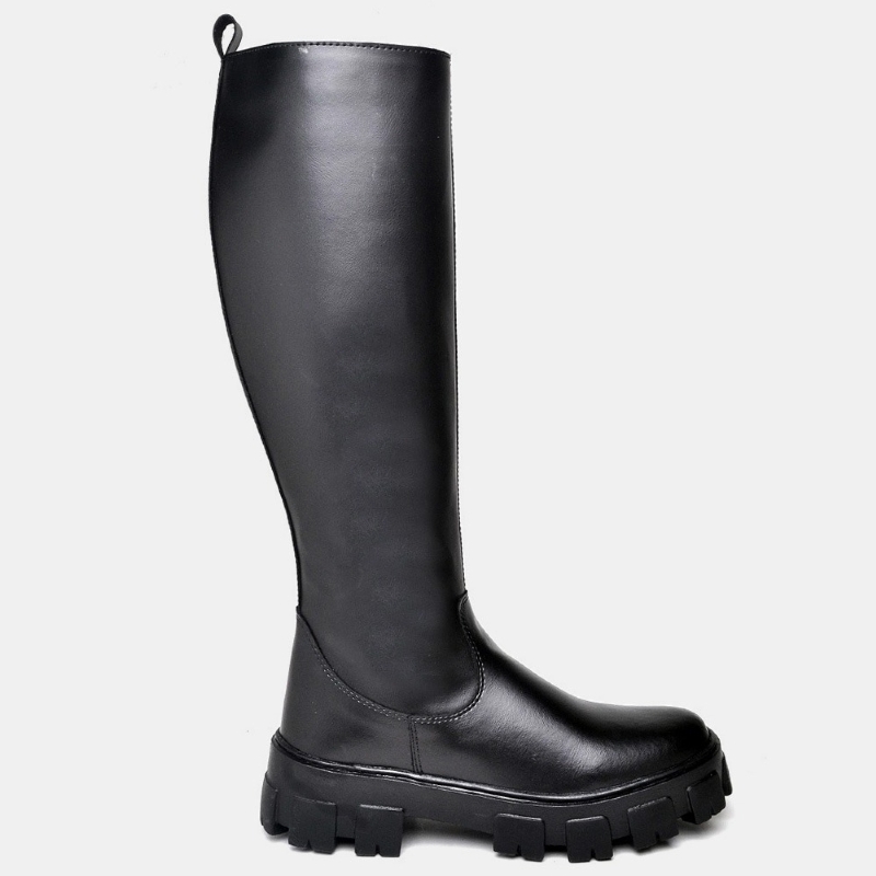 Bota Cano Alto Feminina Preto "GALOCHA" 1802DB