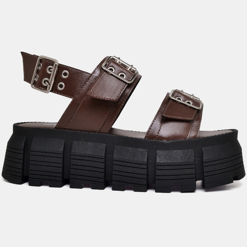 Papete Chinela Feminino Marrom "HANNA" 2082DB