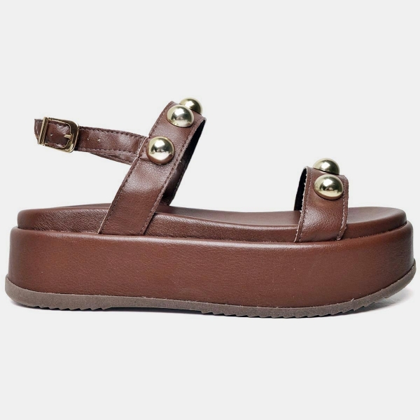 Sandália Flatform Feminina Marrom "HELO" 2074DB