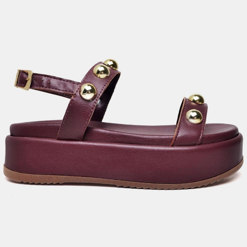 Sandália Flatform Feminina Cherry Red "HELO" 2074DB