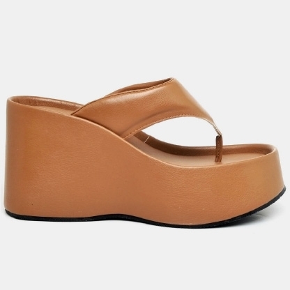 Tamanco Papete Chinela Feminino Caramelo "VIK" 2100DB