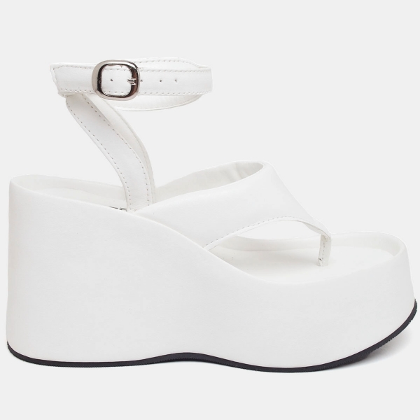 Tamanco Sandália Plataforma Feminino Branco "IZA" 2104DB