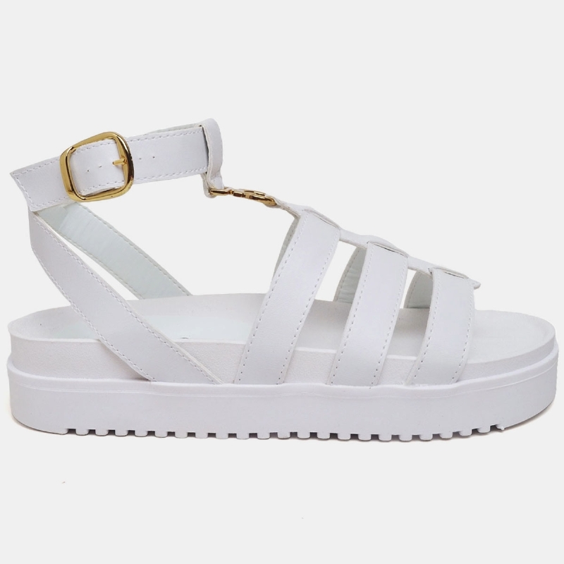 Sandália Papete Feminina Branco "LUNA" 2068DB