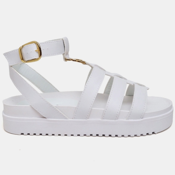 Sandália Papete Feminina Branco "LUNA" 2068DB