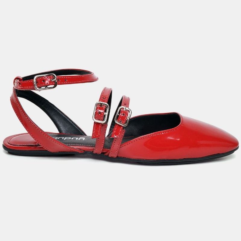 Sapatilha de Boneca Vermelho Feminina "ANNA" 1306DB