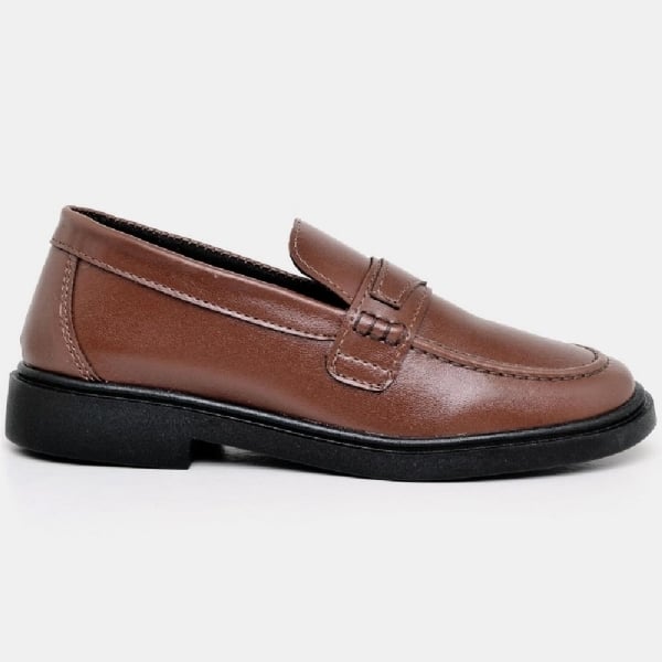 Sapato Mocassim De Salto Feminino Marrom "EVA" 1416DB