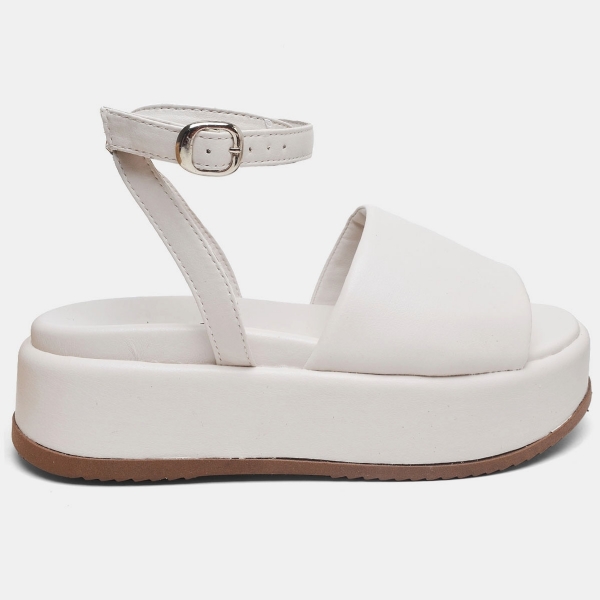 Tamanco Papete Chinela Feminino Off White "MADU" 2065DB