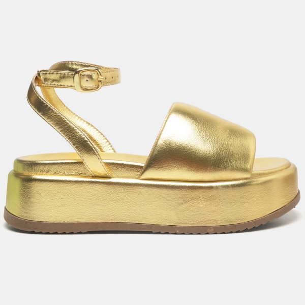 Tamanco Papete Chinela Feminino Dourado "MADU" 2065DB